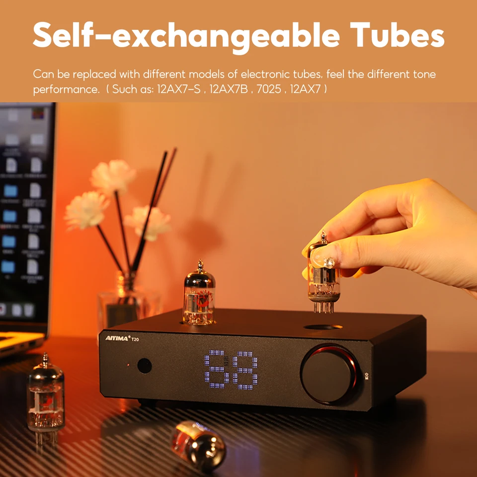 AIYIMA T20 真空管プリアンプアンプ LME49720 /OPA1612 HiFi アンプ