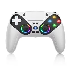 Enhanced Wireless Bluetooth Gamepad with Turbo Dual Sense Vibration & Customizable Features (WHITE)