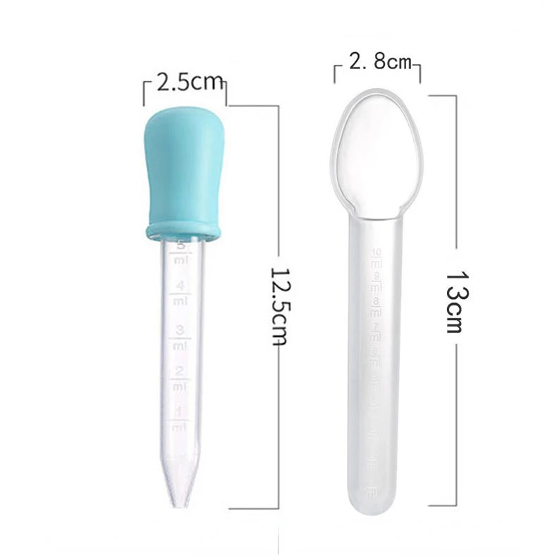 2Pcs Baby Medicine Feeder Baby Dropper and Spoon Medicine Device Feeder Silicone Pipette Liquid Food Dropper Infant Utensils 5ML medicine feeder