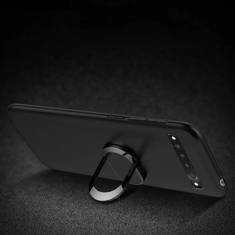 Case for TCL 10 Plus T782H 6.47 Inch Red Blue Black Classic Finger Ring 360 Degree Rotation Soft Silicone Cover for TCL 10 Plus 5