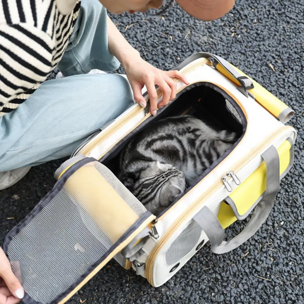 Mesh Windows Pet Bag Lightweight Pet Carrier Bag for Dogs Cats Foldable Travel Carrying with Breathable Design for Puppies
