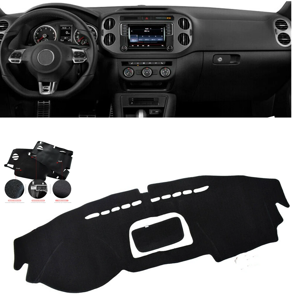 

Dashboard Cover Console Dash Board Panel Heat Proof Mat Front Sun Shade Carpet Strip For Volkswagen VW Tiguan 2009-2015