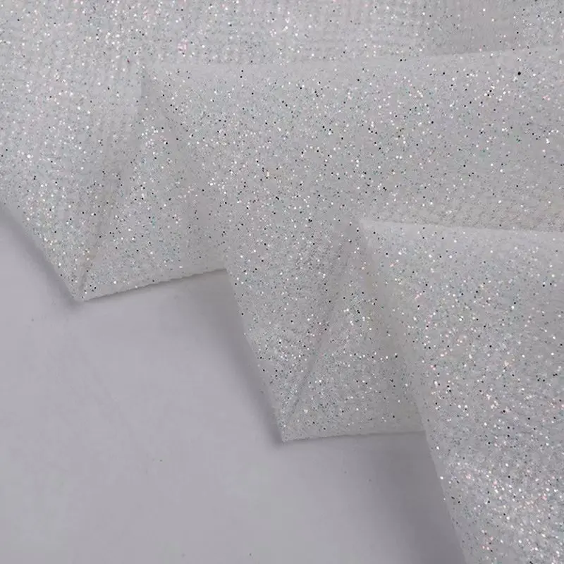 Luxury Glitter Tulle Fabric Bride Gown Magic Metallic DIY Dress Stage Wedding Decoration Party Dancewear Dress Cloths