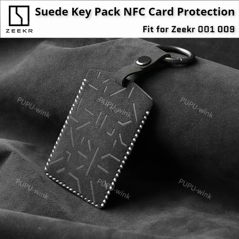 Geely zeekr 001 wildleder schlüssel pack nfc kartens chutz karten etui für zeekr 001 009 spezielles schlüssel etui alcantara high-end zubehör