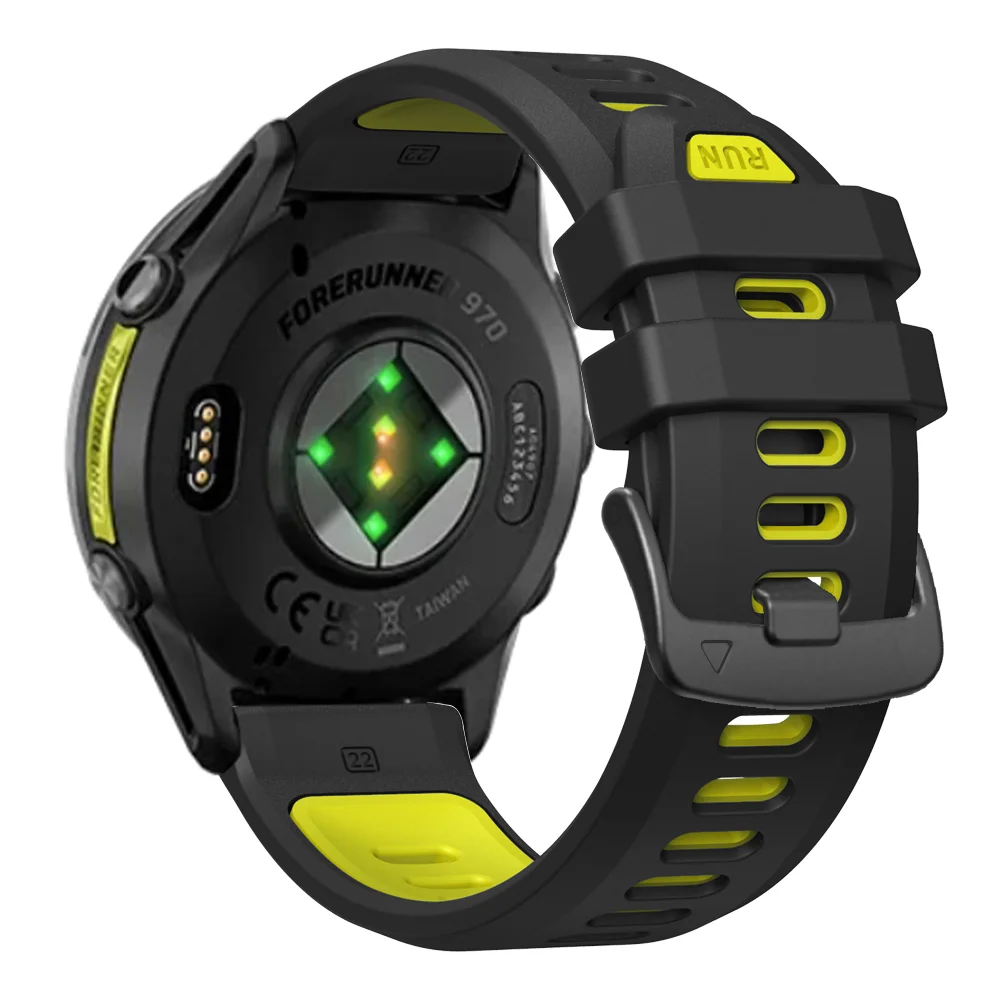 Sport Silicone Strap, 22mm - Versatile Watch Band and Wristband Bracelet