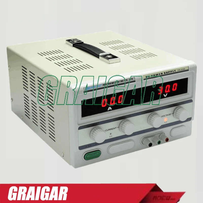

DC Power Supply TPR-3030D Voltage/Current Adjust Knob with Rough and Meticulous Adjustable LAB 220V/110V Single Channel Output
