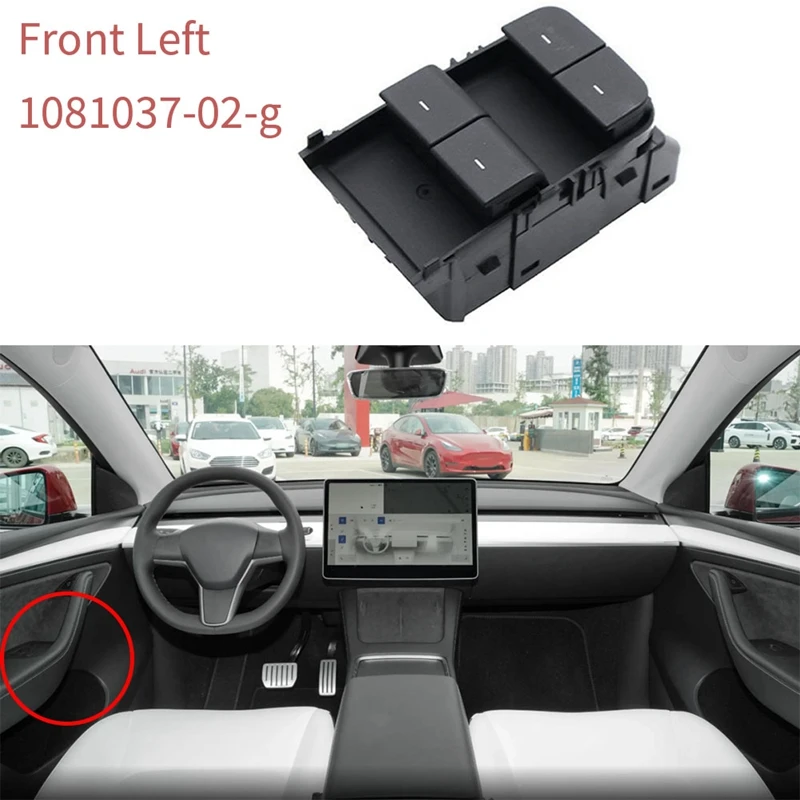 

Car Power Window Control Switch Front Left 1081037-02-G Window Regulator Switch Parts For Tesla Model Y 3 2021-2022