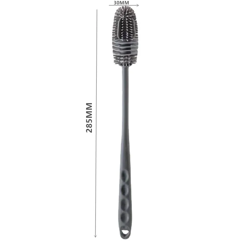 Versatile Long-Handle Silicone Cleaning Brush for Bottles and Glassware