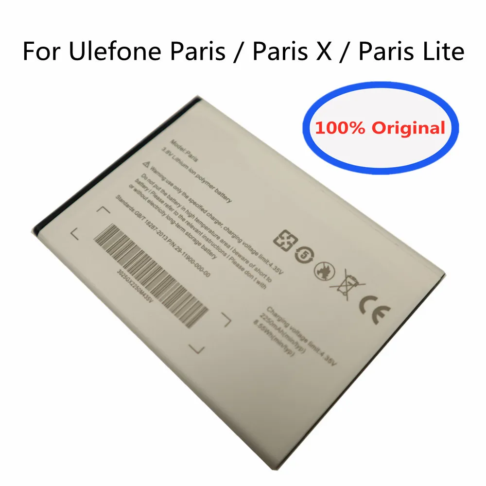 2 Pezzi 2250Mah Batteria Di Ricambio Originale Per Ulefone Paris & Ulefone Paris X & Ulefone Paris Lite Batteria Del Telefono Cellulare Bateria