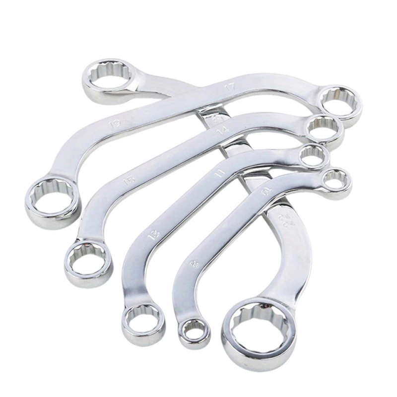 1/5Pcs S Typ Doppelseitige Inbusschlüssel Kombination Ring Spanner Pflaume Platte Gebogene Maschine Verschluss Reparatur Werkzeuge – Detail 14