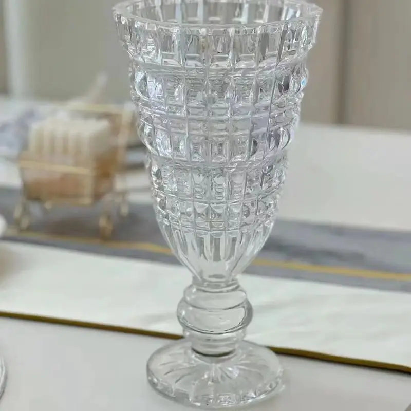 Enjoy Life Delicate Glass Vase Luxury Clear Bright Home Decorative Water Pot Resplendent Table Room Flower Holder Ornaments 4