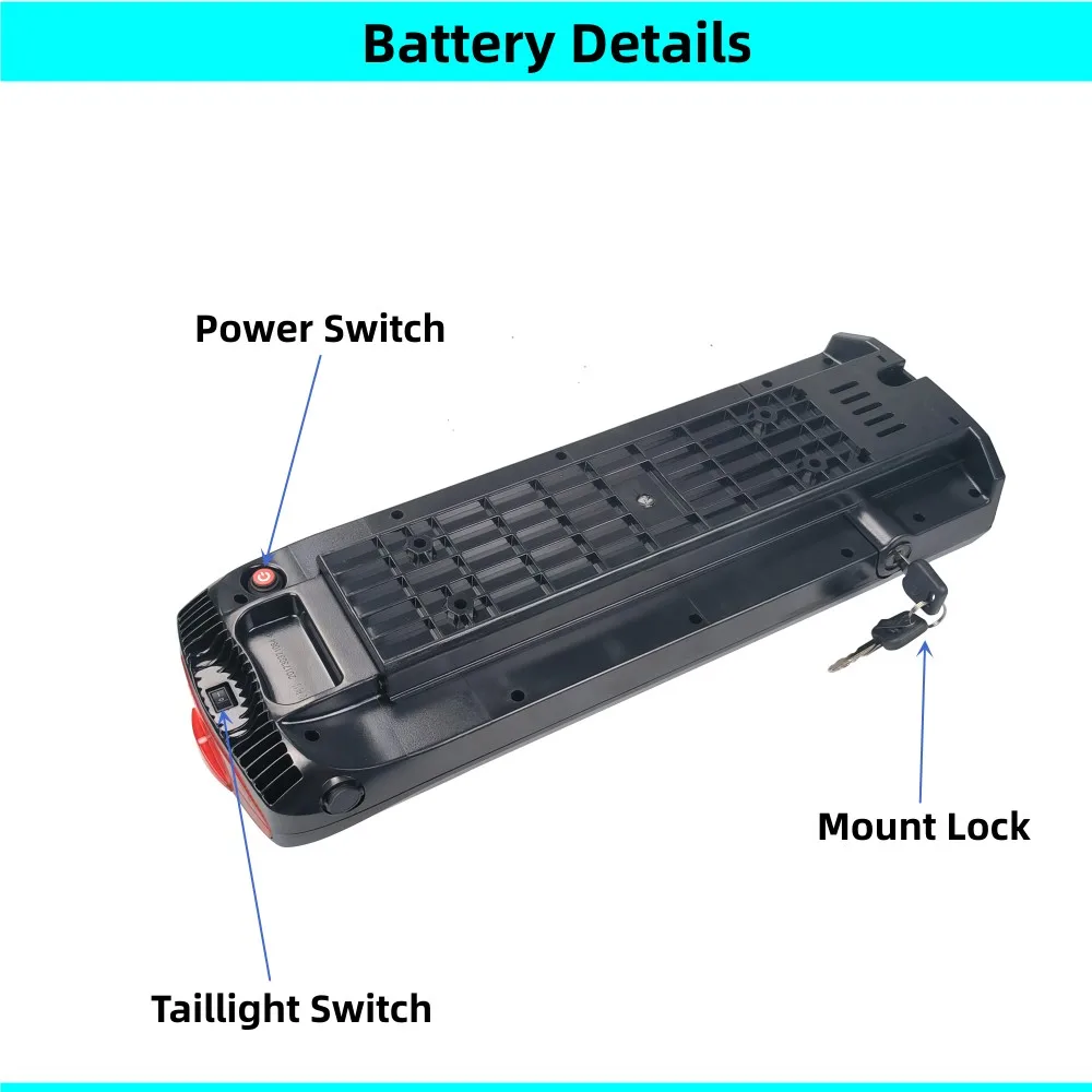 Lithium Battery Pack Electric Bike Battery Case Ebike Battery Connector City Bike Rear Rack Bike Ebike Battery 36V 8.8Ah 10.4Ah 12Ah 13Ah 14Ah 17.5Ah for Toplife E-4600 Pendleton Amigo E-Active E-bike