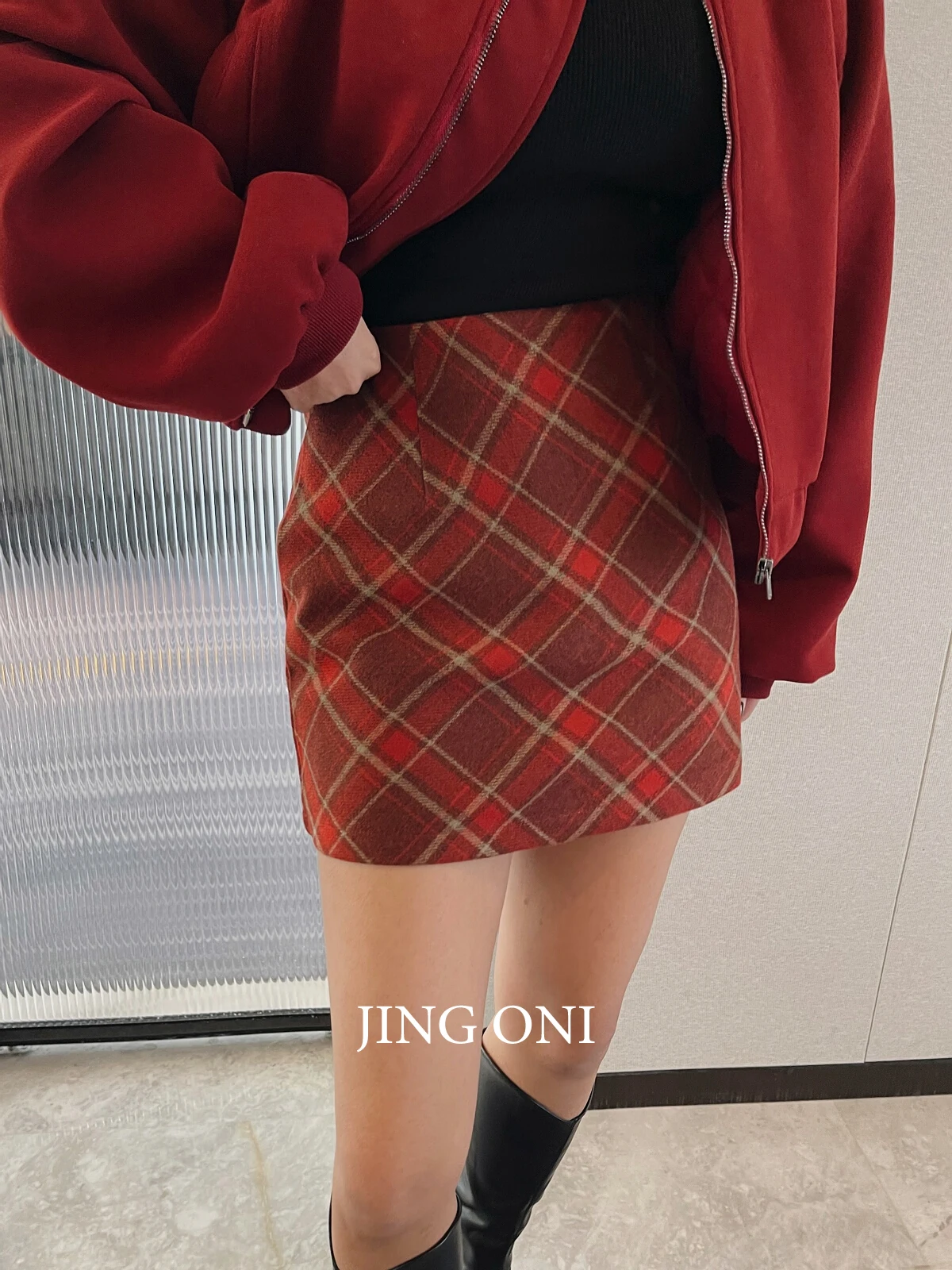 Plaid Red Mini Skirt Winter 2024 Woman Clothing Y2k Korean Fashion Style Vintage Youthful Gothic Tulle High Waist New Sexy Wrap minimi гольфы nero 0 uni mini tulle