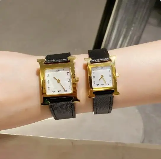 Women's watch Quartz square diamond Ep leather strap