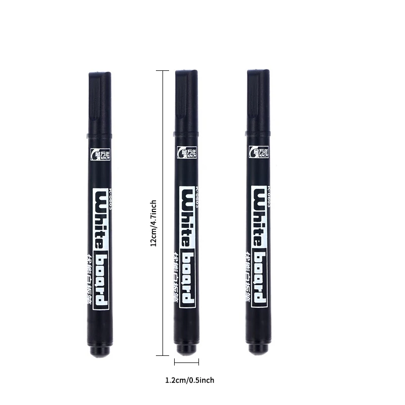 Premium Fine Point Black Dry Erase Markers - Low Odor for School, Office, and Home