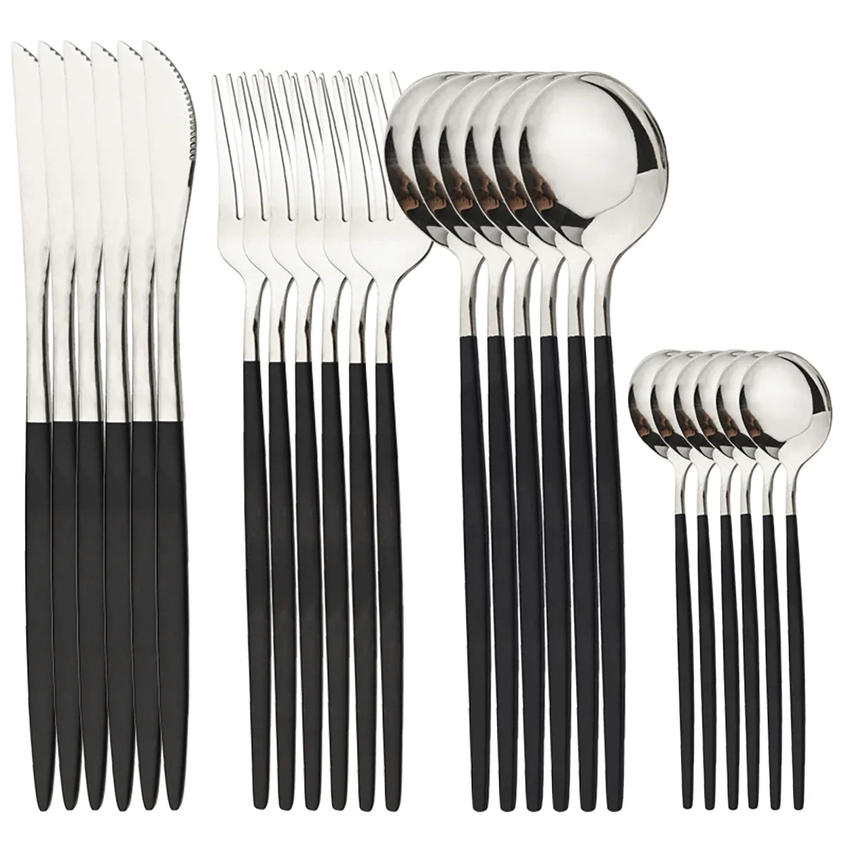 Black silver 24Pcs