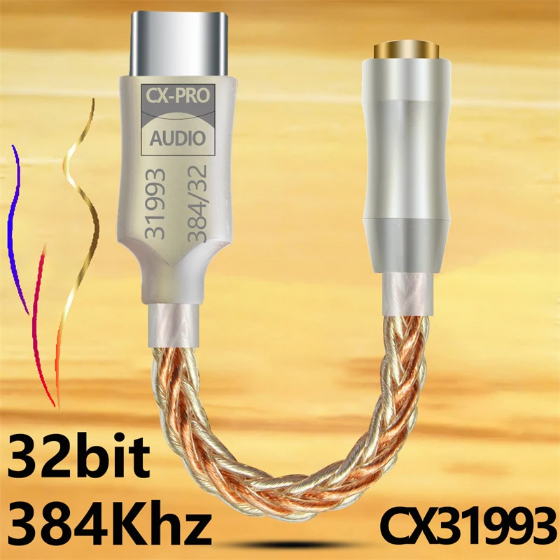 ALC5686 CX31993 HiFi DAC USB Type C To 3.5mm AUX Digital Audio Cable DAC For Android Type C to 3.5 Headphones Adapter Decode Amp