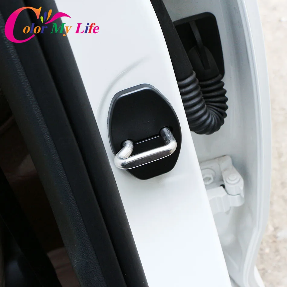 Car Interior Accessories Car Door Lock Cover Car Exterior Accessories Car Door Cover ABS Car Door Lock Protective Cover Case for Seat Leon Ibiza Altea Alhambra Accessories 4 Pcs/Set