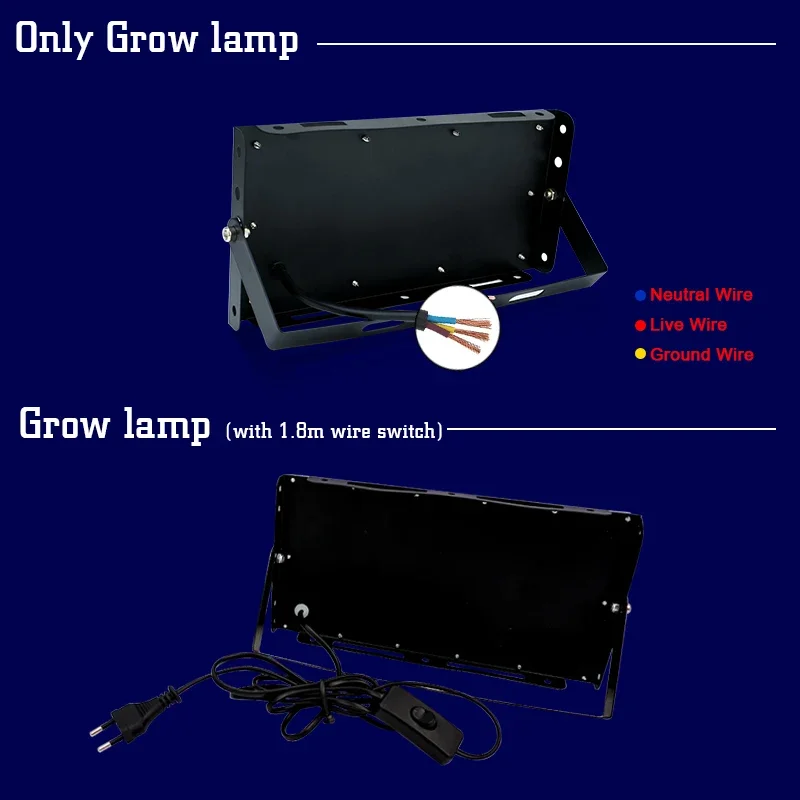 Grow Light LED Grow Lights for Indoor Plants Full Spectrum Veg Bloom 220V 50W 100W Floodlight Switch Control Plant Light Seed Starting Seed