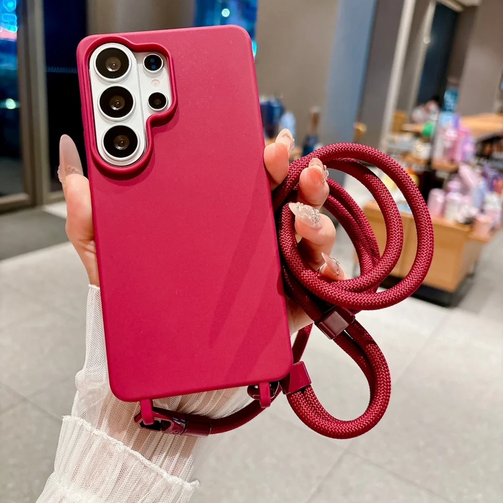 Universal Crossbody Lanyard Silicone Soft Case with Necklace Shoulder Strap - Shockproof Cover