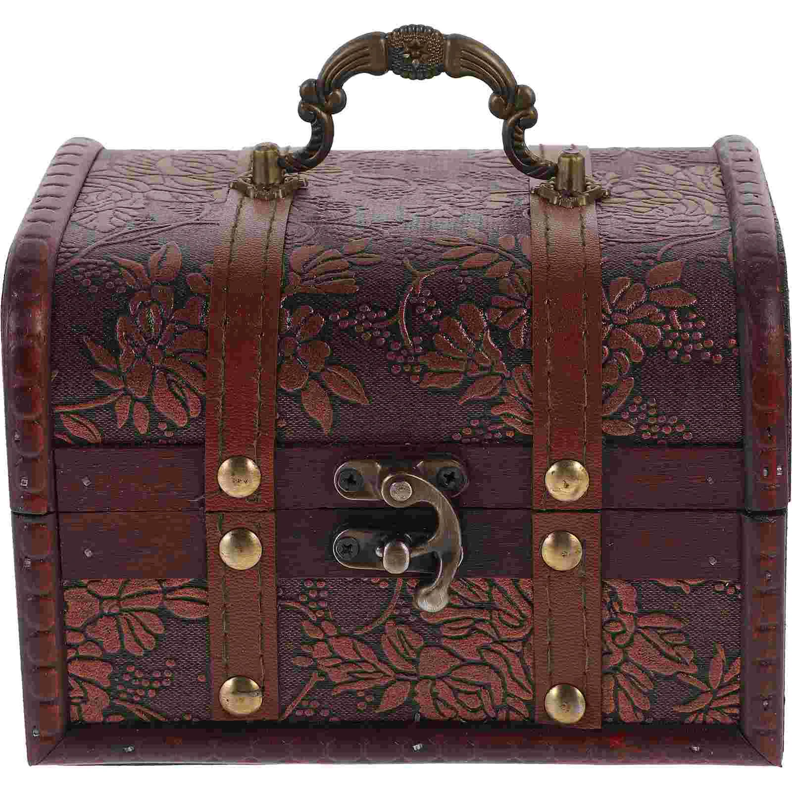 

Wood Candy Case Treasure Chest Photo Prop Storage Boxes Password Wooden Jewelry