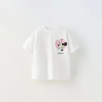 Girls Tees Casual Loose Simple Tees Thin Short Sleeve Tees Kids New Round Neck Bottoming Shirt Infant Cute Print White TShirt 2