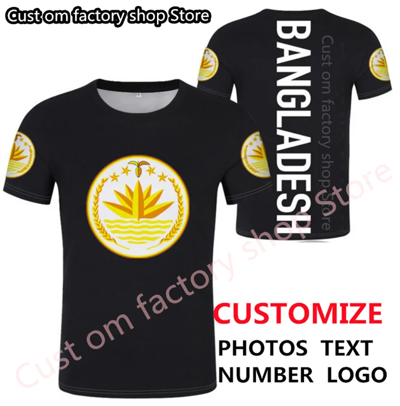 

BANGLADESH t shirt free custom made name number black print photo bgd country college t-shirt diy bd bengali nation flag clothes