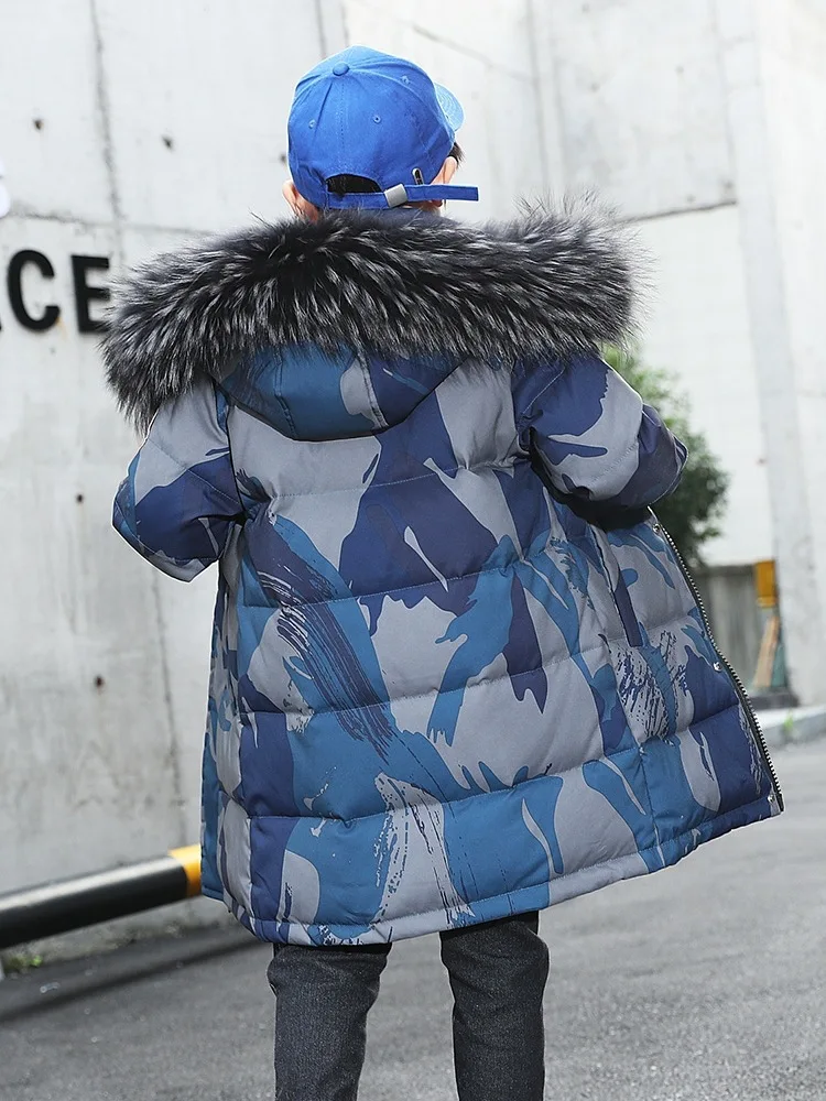 -30 Degree Russian Winter Down Jacket For Boy Waterproof Thicken Warm Boy Winter Coat 3-16 Years Teenage Parka Snowsuit