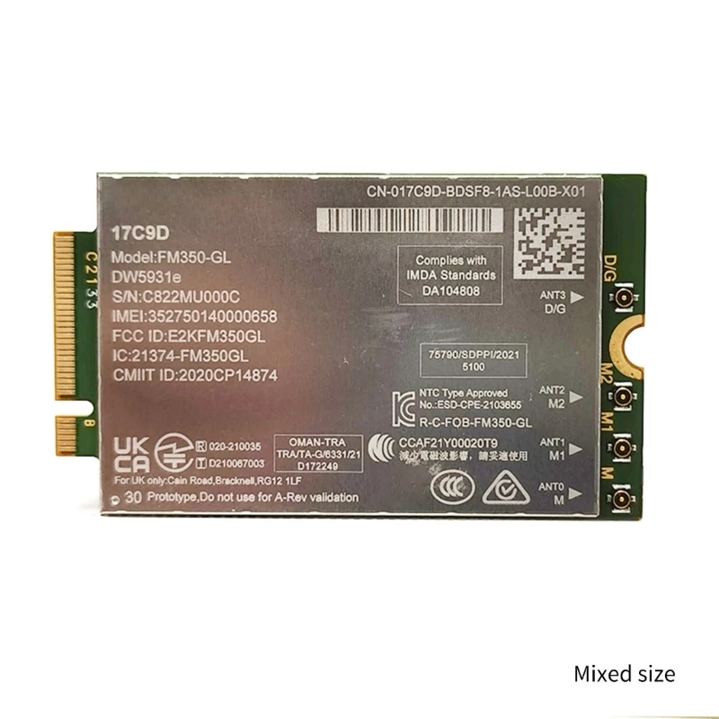 FM350GL DW5931e LTE Module 4x4 Module Replacement Networking Card for 5531 9330 3571 Laptops