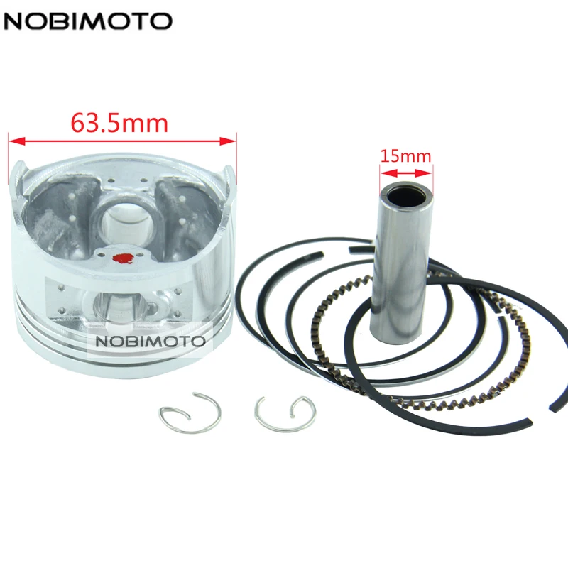 

Motorcycle atv quad 63.5MM 63mm 63 Piston kit ring 15mm 15 Piston set for LF ZS LC Lifan zongshen loncin water air cooled