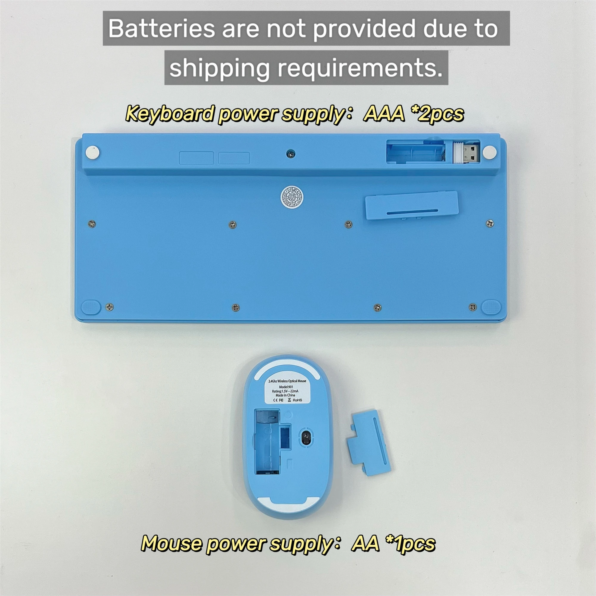 مجموعة لوحة مفاتيح وماوس لاسلكية 2.4G روسية محمولة...