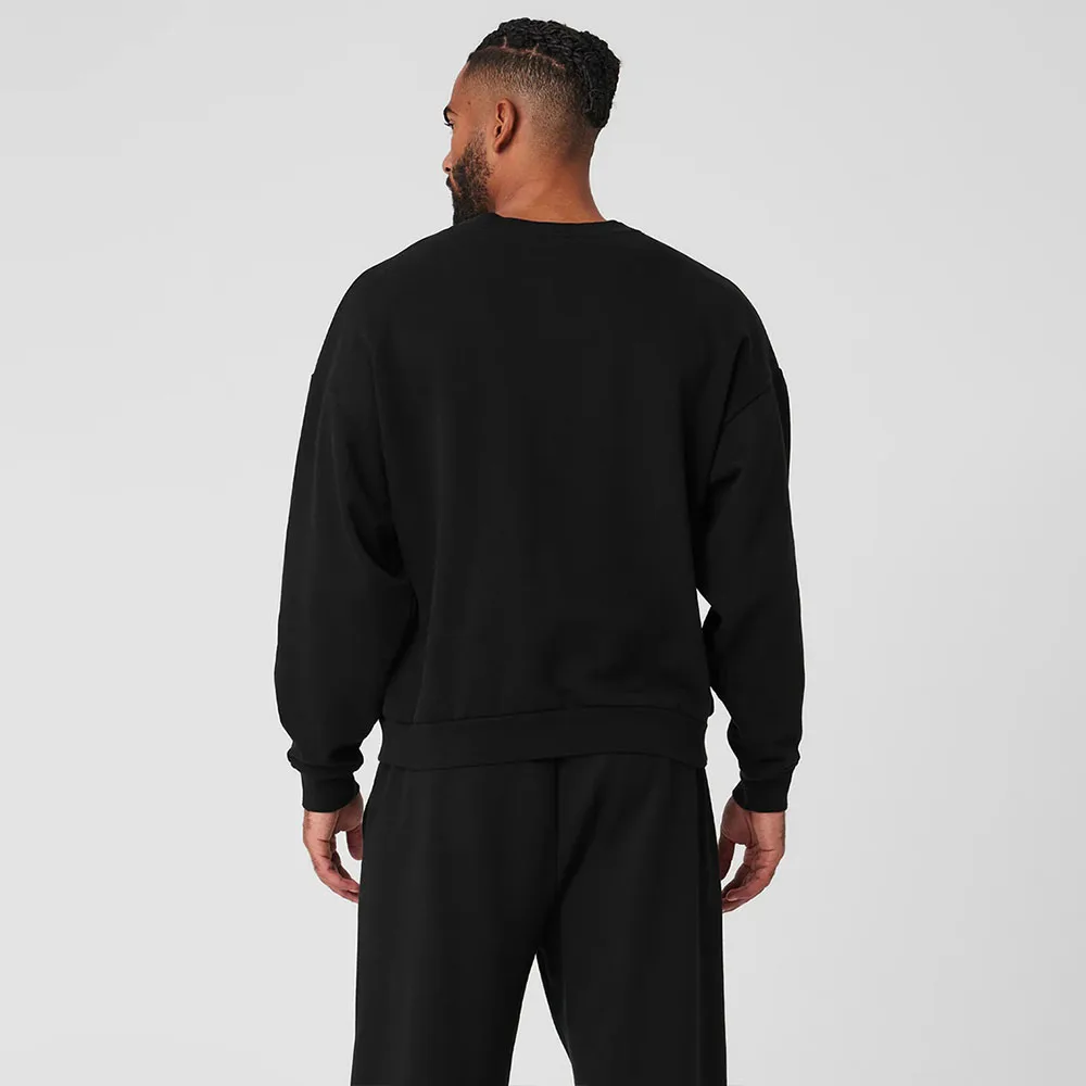 Chill Crew Neck Pullover Men's Round Neck Hoodie Fashionable and Loose Fitting Pure Cotton Sports Shirt Men's Outdoor Sports Top