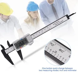 Digitas eletrônico lcd micrômetro vernier pinça a bateria régua medidor de largura profundidade resettable ferramentas para trabalhar madeira 0 150mm
