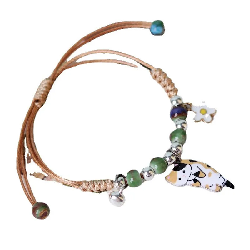 Bracelet Jewelry Cute Cartoon Animal Cat Rabbit Flower Bracelet for Girl Women Men Fashion Charm Student Friendship Bracelets