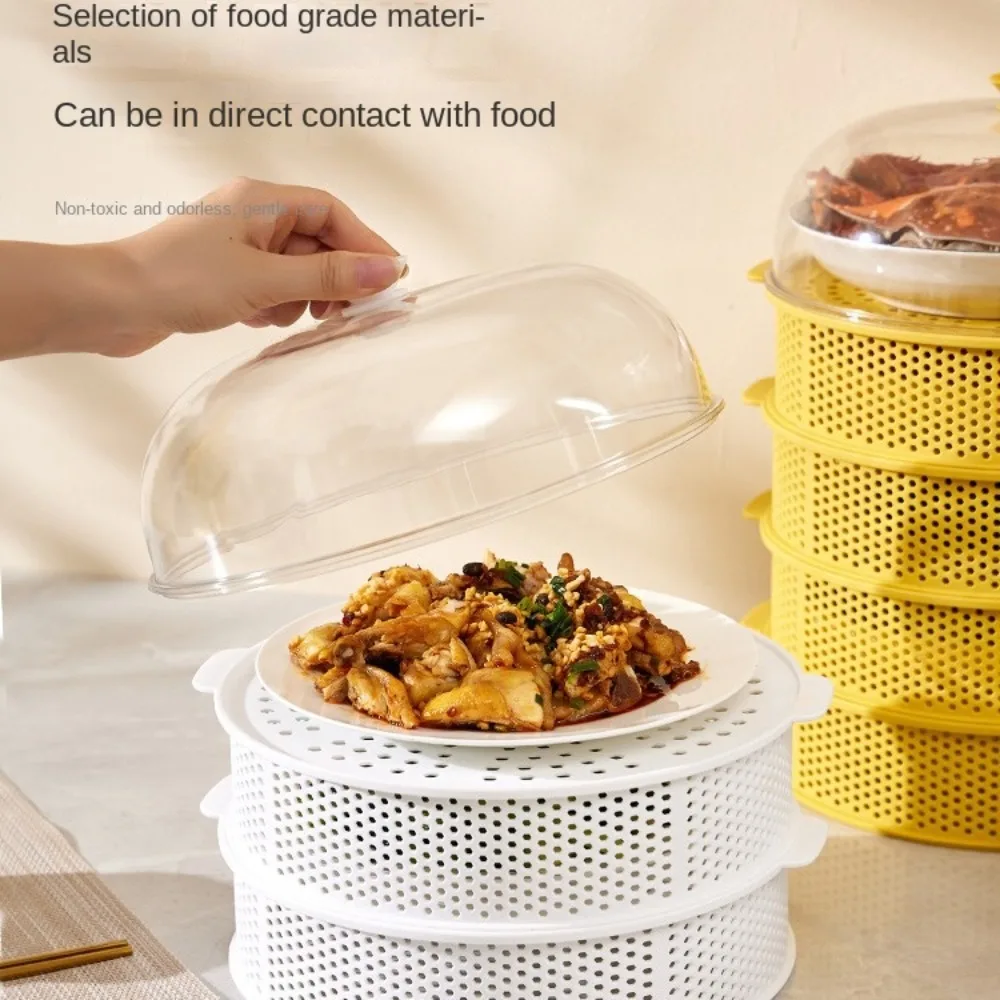 Multipurpose Storage Tray New Reusable Multifunctional 6 Layer Table Food Cover with Lid Food Cover Draining Basket Table
