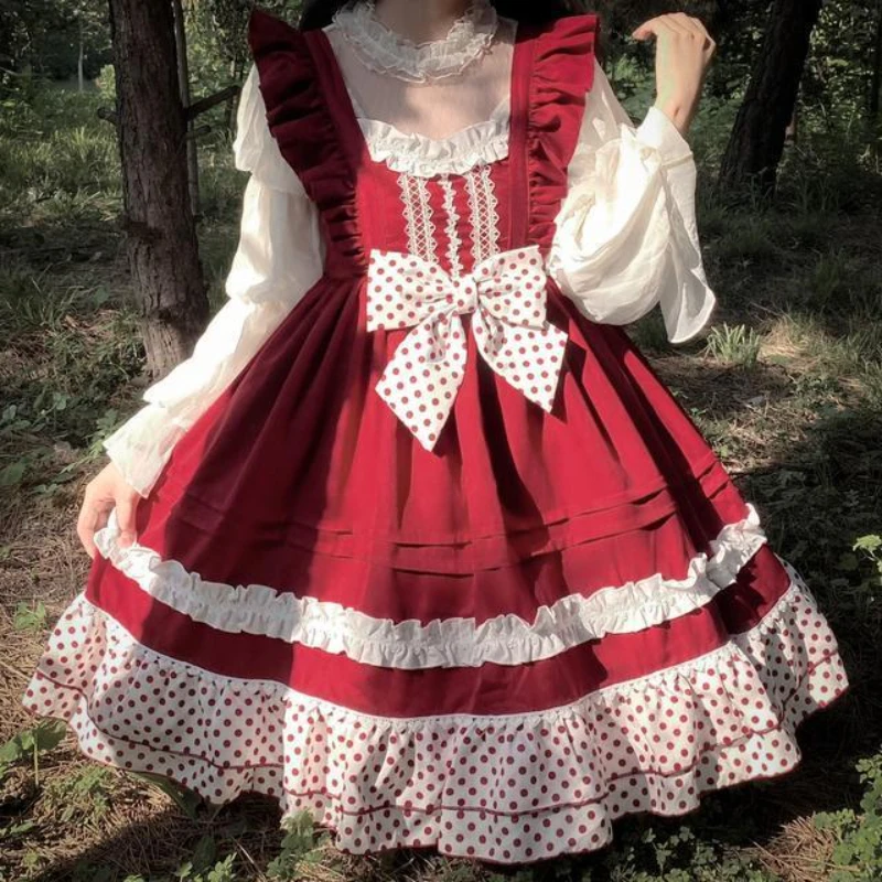 

[Boo Boo Vapour] ~ Coalfell Spot Original Design Lolita Dress Student Jsk Halter Dress Women