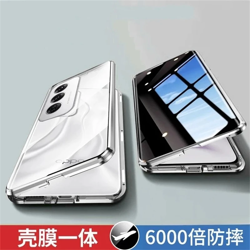 Double-Sided Magnetic Glass Protective Phone Cover with 360° Protection and Camera Guard
