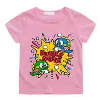 70s 80s Arcade Game Cute Bubble Bobble T-Shirt Kids 100% Cotton Short Summer Short Sleeve Casual Clothes Tee-shirt High Quality 1