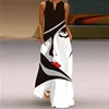 Robe longue à col en V pour femmes, tenue d'été élégante, vintage, imprimée, grande taille