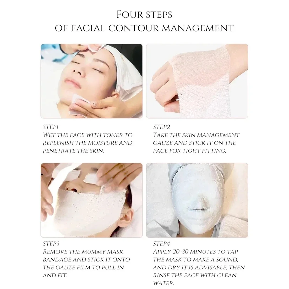 25pcs Mummy Sculpting Mask 5D V Shape SPA Plaster Whitening Lifting Slim Face Brighten Fine Lines Firming Skin Fading Masks