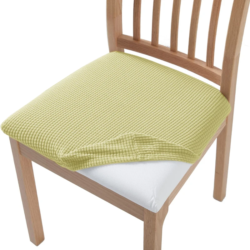 Stretch Jacquard Upholstered Dining Chair Seat Protector Slipcovers