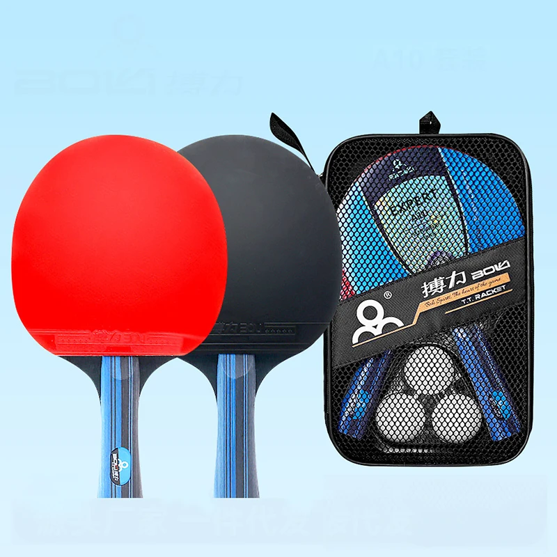 3Star Table Tennis Racket 2PCS Professional Ping Pong Racket Set Pimples-in Rubber Hight Quality Blade Bat Paddle With Bag