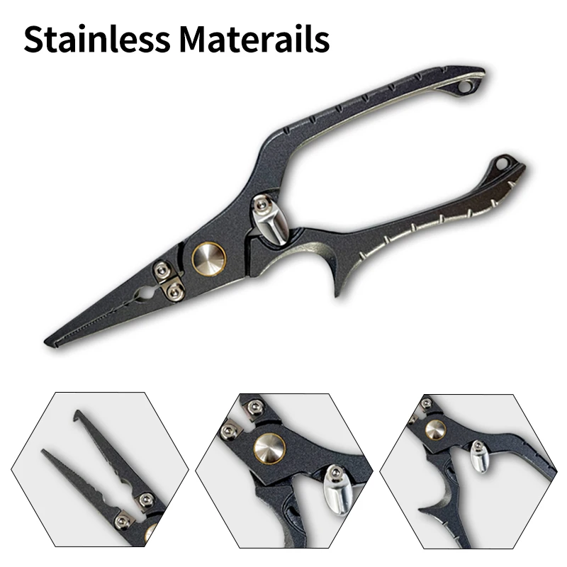 Kawa Multi-Functional Fishing Pliers & Gripper Stainless Steel Hooks Cutters & Sheath Control Fish Mouth Clamp Fish Line Cutting