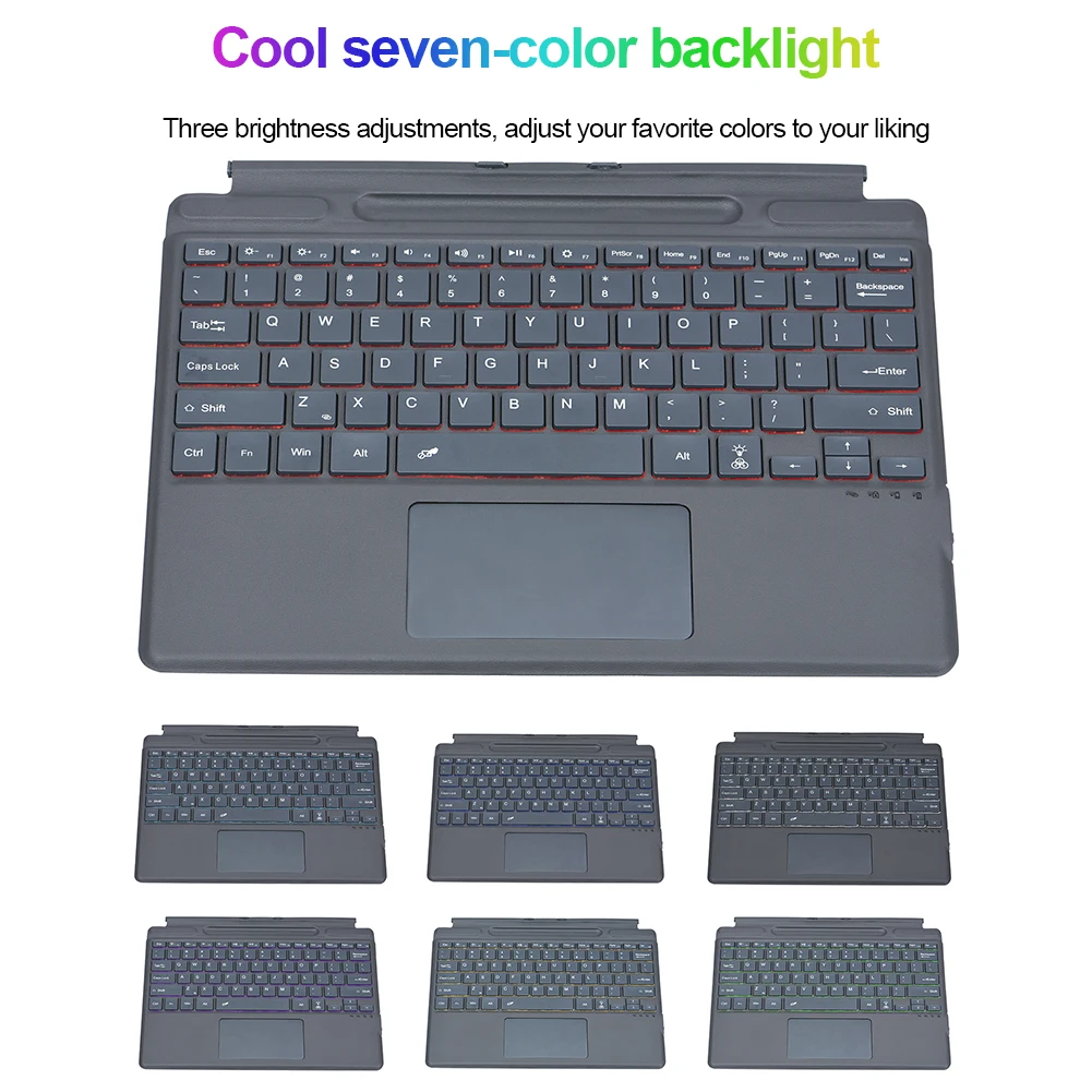 Backlit Wireless Bluetooth-compatible 5.0 Keyboard For Microsoft Surface Pro8/X/Pro9 Wireless Keyboard for Surface Pro 3/4/5/6/7