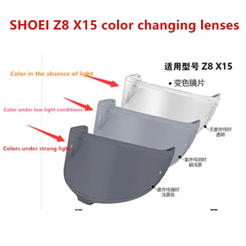 

High quality ABS motorcycle helmet sunshades, many beautiful colors, color changing sunshades ,For SHOEI Z8 and SHOEI X15