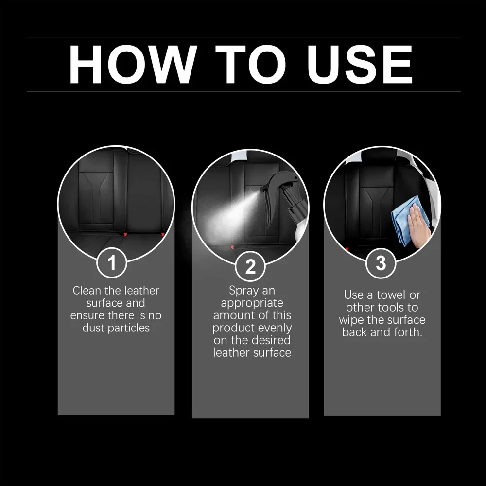 100ml Car Leather Cleaning PU Seat Maintenance Care Ceramic Coating Spray Multi-functional Dirt Cleaner for NISSAN Juke Qashqai 5