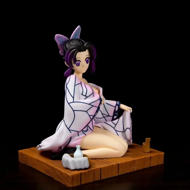 

Anime Peripheral Demon Slayer Kochou Shinobu Bathrobe Worm Pillar Sitting Position PVC Action Figure Collectible Model Toy