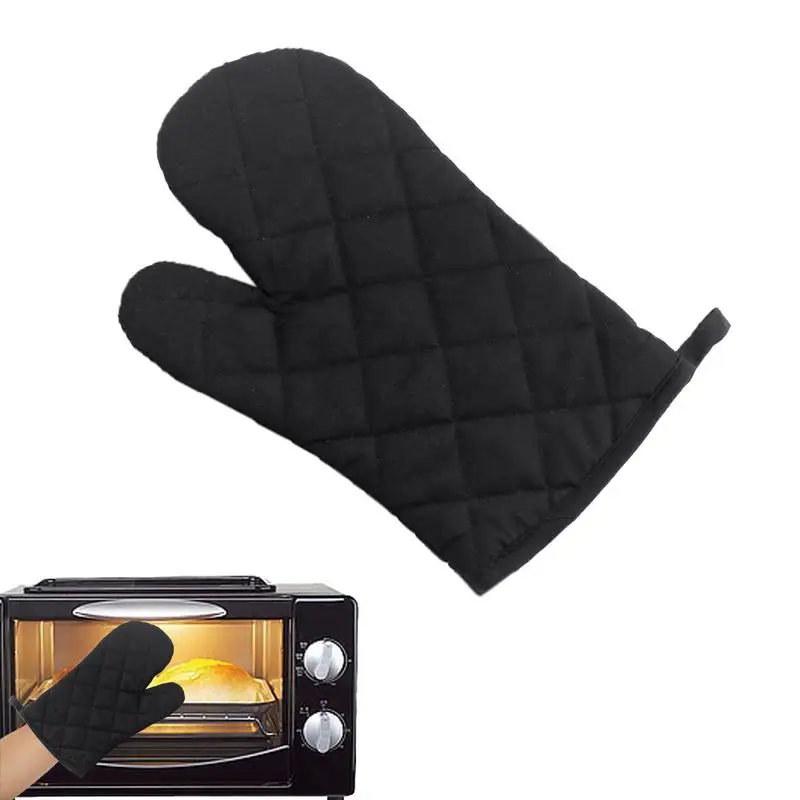 High Temp Oven Mitts Long Cooking Mitts Waterproof Non-slip Cooking Gloves Anti-Scald Kitchen Potholder Flexible Thick Heat