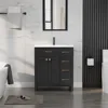 30" Bathroom Vanity with Sink Combo, Painted Modern Bathroom Storage Cabinet with Ceramic Sink, Two Doors and Three Drawers 1
