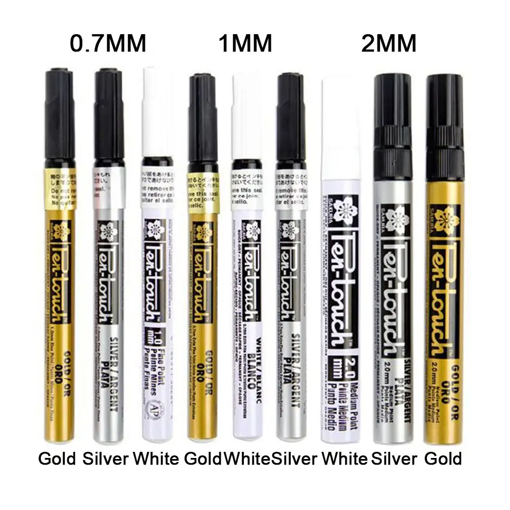 0.7/1/2mm Art Liquid Fade-proof Metal Mirror Chrome Markers Craftwork Paint Pen DIY Marking Japanese Stationery Art Supplies 15pcs infrared led 4k 8mp imx415 5mp indoor explosion proof white metal cmos audio dome hemispher surveillance ahd cctv camera